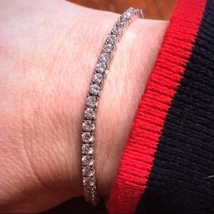 Nordstrom sterling silver CZ tennis bracelet, EUC